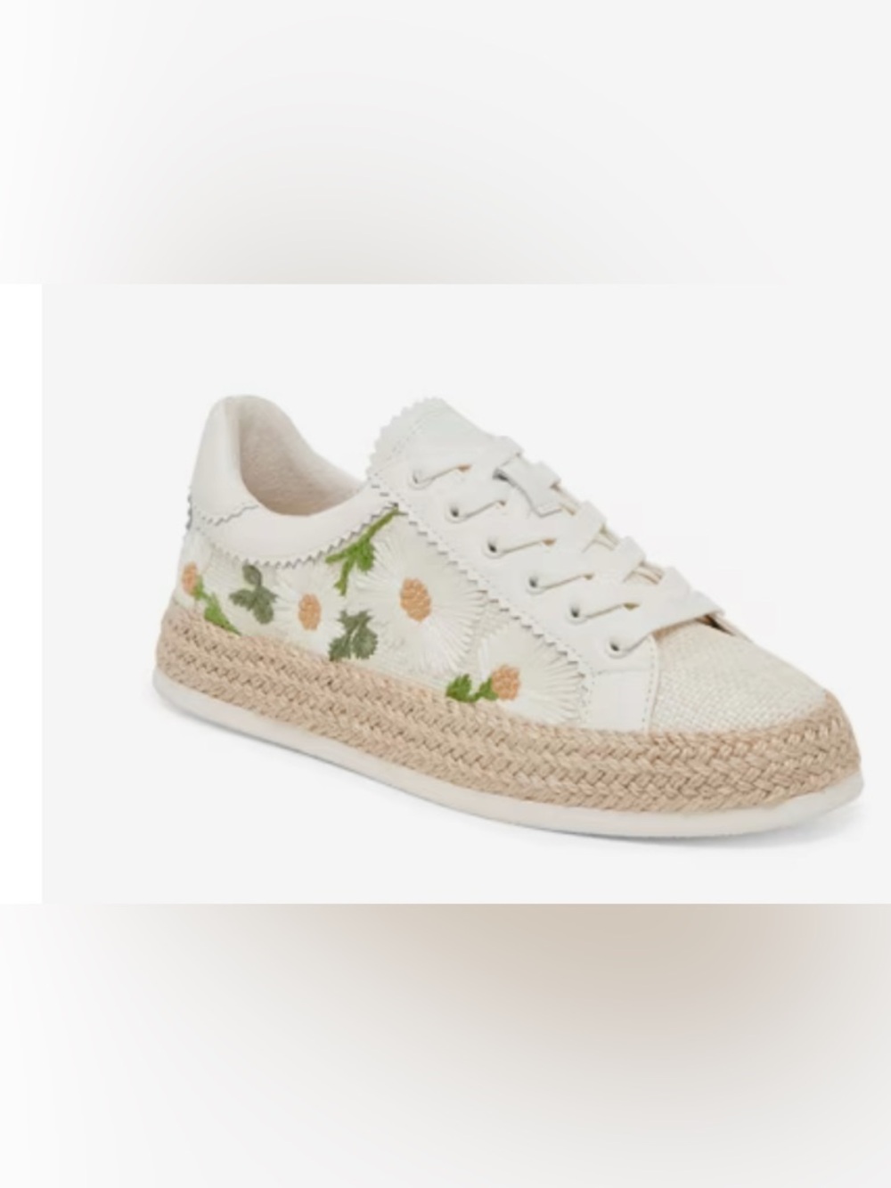 Dolce Vita Floral Azalia Embroidered Espadrille Sneakers Boho Cottagecore Sz 10